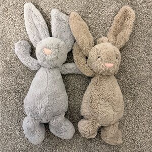 Jellycat Beige & Silver Medium Bunnies